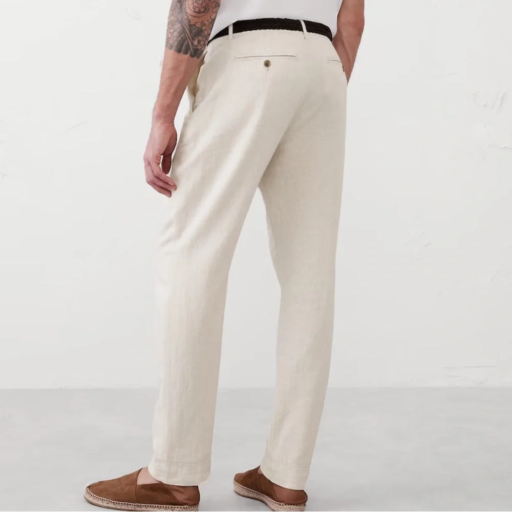 Banana Republic Factory Men’s Linen-Cotton Slim Straight Pants – Size 42x34